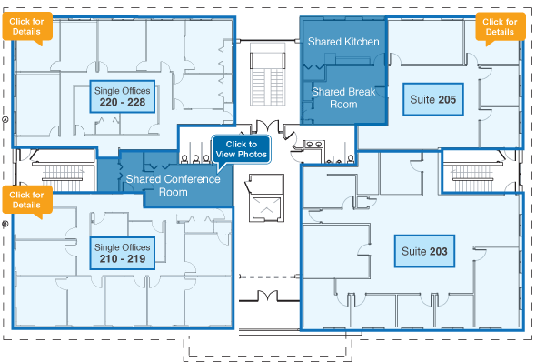 Floor 2 - Suites for lease in Knoxville Tennessee Image