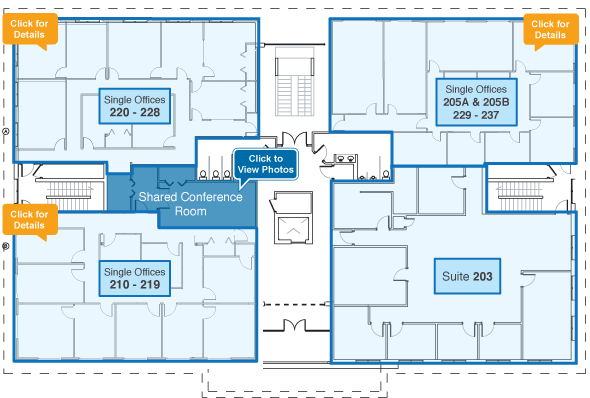 Floor 2 - Suites for lease in Knoxville Tennessee Image